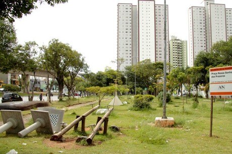 Praça no bairro de Tucuruvi, na zona norte de SP