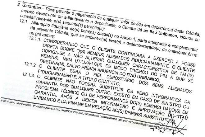 A garantia do empréstimo é o próprio avião Â