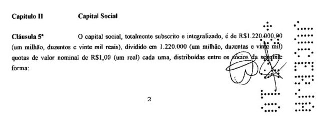 O capital social da empresa Ã© de R$ 1,2 milhÃ£o