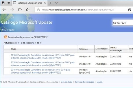 Microsoft disponibiliza atualização KB4077525 para o Windows 10 v1607