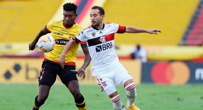 22/9/20 - Barcelona SC 1x2 Flamengo, no Estádio Monumental Banco Pichincha, em Guayaquil, no Equador (fase de grupos da da Libertadores de 2020).