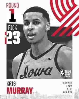 23ª escolha: Kris Murray (EUA) - Portland Trail Blazers
