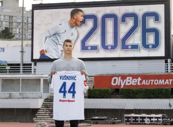 24º lugar: Luka Vuskovic, zagueiro croata (Hajduk Split-CRO).