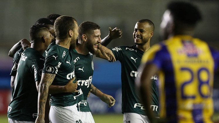 25/11/2020 – Delfín-EQU 1 x 3 Palmeiras - Oitavas de final - Gols: Gabriel Menino, Rony e Zé Rafael