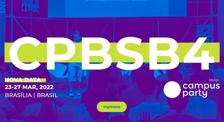 Selo da 4ª edição da Campus Party Brasília destaca a sigla CPBSB4