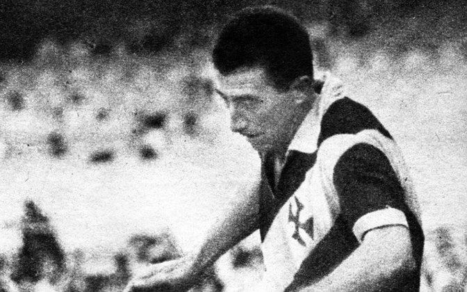 4º - Pinga. Pouco conhecido das gerações mais recentes, marcou 250 gols pelo Vasco. Fez história nas décadas de 1950 e 1960.