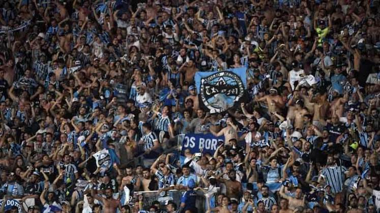 5º lugar: Grêmio – Porcentagem de brasileiros que declararam torcida ao Grêmio em 2018: 4,2% – Porcentagem de brasileiros que declararam torcida ao Grêmio em 2020: 5,1% – Porcentagem de brasileiros que declararam torcida ao Grêmio em 2022: 4,7% – Média entre 1993 e 2022: 3,6%
