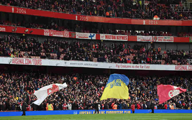 7º lugar: Arsenal (Inglaterra) -  média de público de 60 mil torcedores