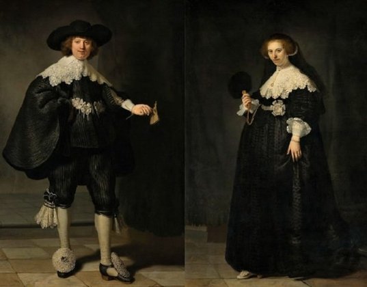 8° lugar: Retratos De Maerten Soolmans E Oopjen Coppit - Autor Rembrandt van Rijn - Ano: 1634 - Valor: 180 milhões de dólares