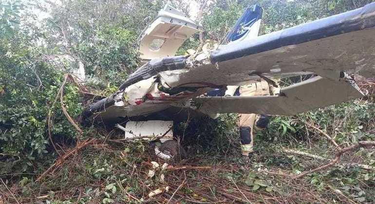 O avião caiu dentro da Fazenda Piquet, no Distrito Federal
