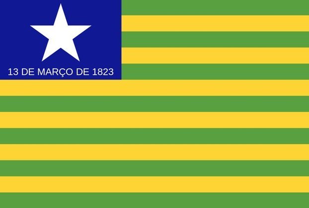 A bandeira do Piauí traz a data da Batalha (13/3/1823). O amarelo é da riqueza mineral; o verde é a esperança. E a estrela remete a Antares, que na bandeira nacional simboliza o Piauí. 