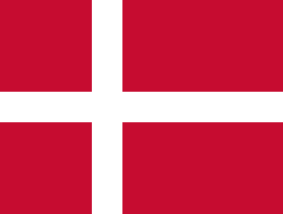 A bandeira mais antiga é a da Dinamarca. Com fundo vermelho e uma cruz branca, é usada desde o século XIV. 