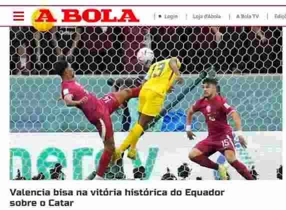 'A Bola', de Portugal, destacou o 'bis' de Valencia, atleta do também português Jorge Jesus no Fenerbahçe (Turquia), com os dois gols que definiram o jogo. 