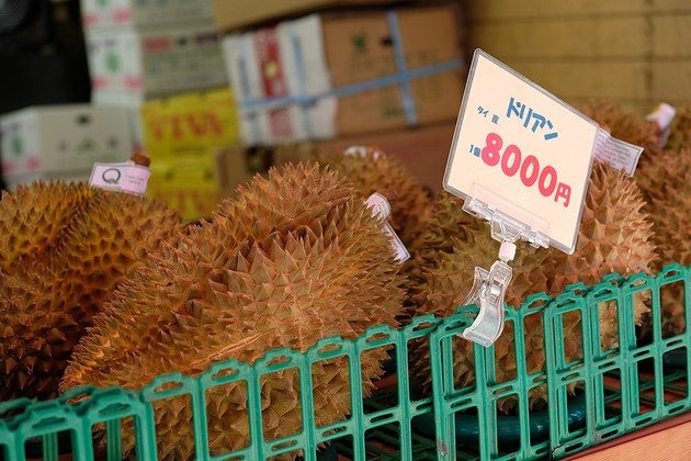 A Durian é uma fruta tropical que exala um cheiro forte de enxofre quando está madura. Ela pode até oxidar. 