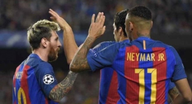 O trio MSN: Messi, Suárez e Neymar