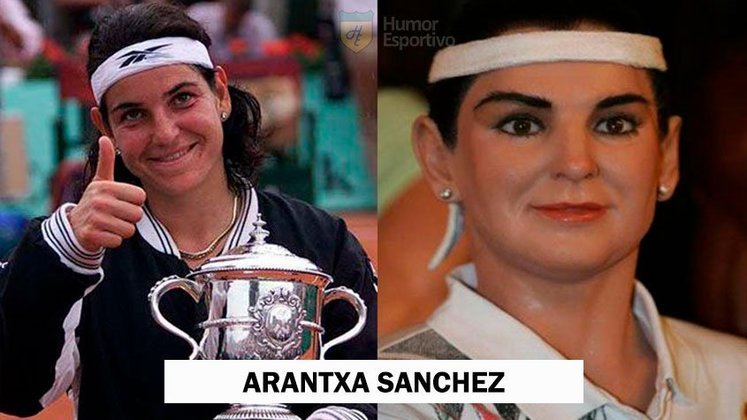 A escultura da ex-tenista espanhola Arantxa Sánchez já usava botox antes de virar moda.