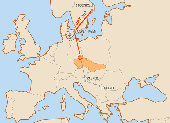 A explosão foi investigada e as hipóteses foram de ato terrorista por nacionalistas croatas ou de engano por parte da Força Aérea Tcheca, que teria confundido o avião com um jato inimigo.  