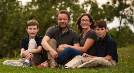 A família Johnson: Tim, Vanner, Donna e Vanner Jr.