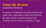 Alguns ambientes da sede conquistaram a preferência dos peões, seja para refletir ou até mesmo para fazer fofocas. A casa da árvore é um dos locais favoritos da peãozada. Imagina o tanto de segredo que esse lugar guarda? Ah, se a casa falasse...