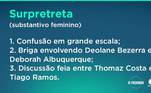 Os peões estão colecionando confusões! Mas algumas se destacam por incluírem todos os moradores da sede. Como esquecer a primeira Supertreta? Tiago Ramos e Alex levaram bebida para a sede e causaram uma punição para todos, o que gerou uma confusão com Thomaz Costa