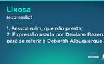 Deolane mostrou que tem um linguajar especial na hora das tretas! A advogada xingou Deborah de 