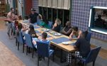 Porém, as delícias feitas na cozinha sempre geram muita louça suja. E a limpeza do ambiente e de outros cômodos da casa foram motivo até de uma reunião entre todos os peões. Iran e Lucas tentaram colocar ordem na casa e delegar as funções do dia a dia
