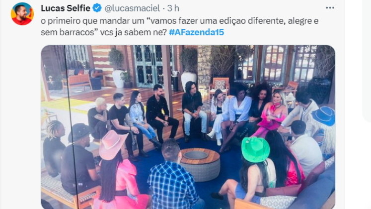 O apresentador da Cabine de Descompressão e da Live do Eliminado Lucas Selfie já mandou sua aposta