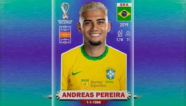 A figurinha de Andreas Pereira também seria bem concorrida, principalmente pelos rivais do Flamengo.