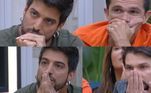Até quem não foi atingido diretamente pelo vídeo ficou em choque! Alexandre, Ricardo e Tiago Dionisio não conseguiram esconder as emoções! 
