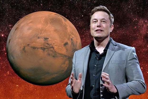 A ideia de Musk é que uma nave espacial possa levar tripulação e carga para Marte 