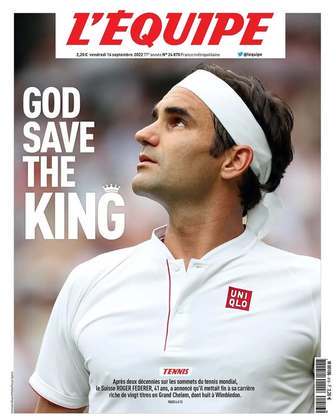 A manchete do jornal francês L'Equipe exaltou o tenista: 