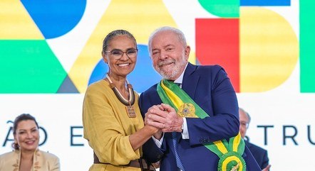 O presidente Lula com a ministra Marina Silva (Meio Ambiente)