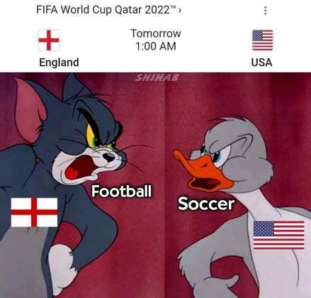 A partida entre Inglaterra e Estados Unidos foi tão sem graça, que a maior diversão foi a discussão se o certo é football ou soccer.