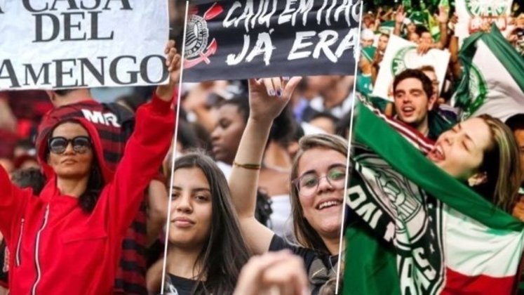 A pesquisa do 'O Globo/Ipec' trouxe novos dados sobre as torcidas femininas dos clubes brasileiros. O recorte aponta os times que tem mais mulheres entre os fãs. Confira, em ordem crescente de porcentagem, as equipes que possuem mais torcedoras no Brasil.