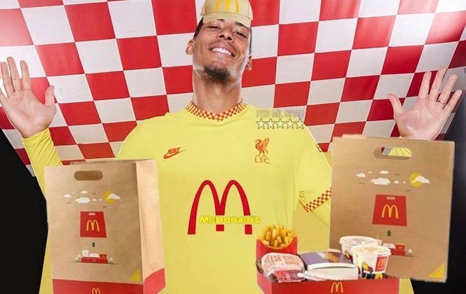 A terceira camisa do Liverpool para a temporada 2021-22 foi comparada ao uniforme do McDonald's