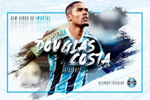 A volta do ídolo - Após 11 anos na Europa, Douglas Costa retornou ao Grêmio, clube onde era tratado como ídolo. 