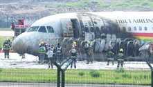 Avião se incendeia após tentativa de decolagem na China