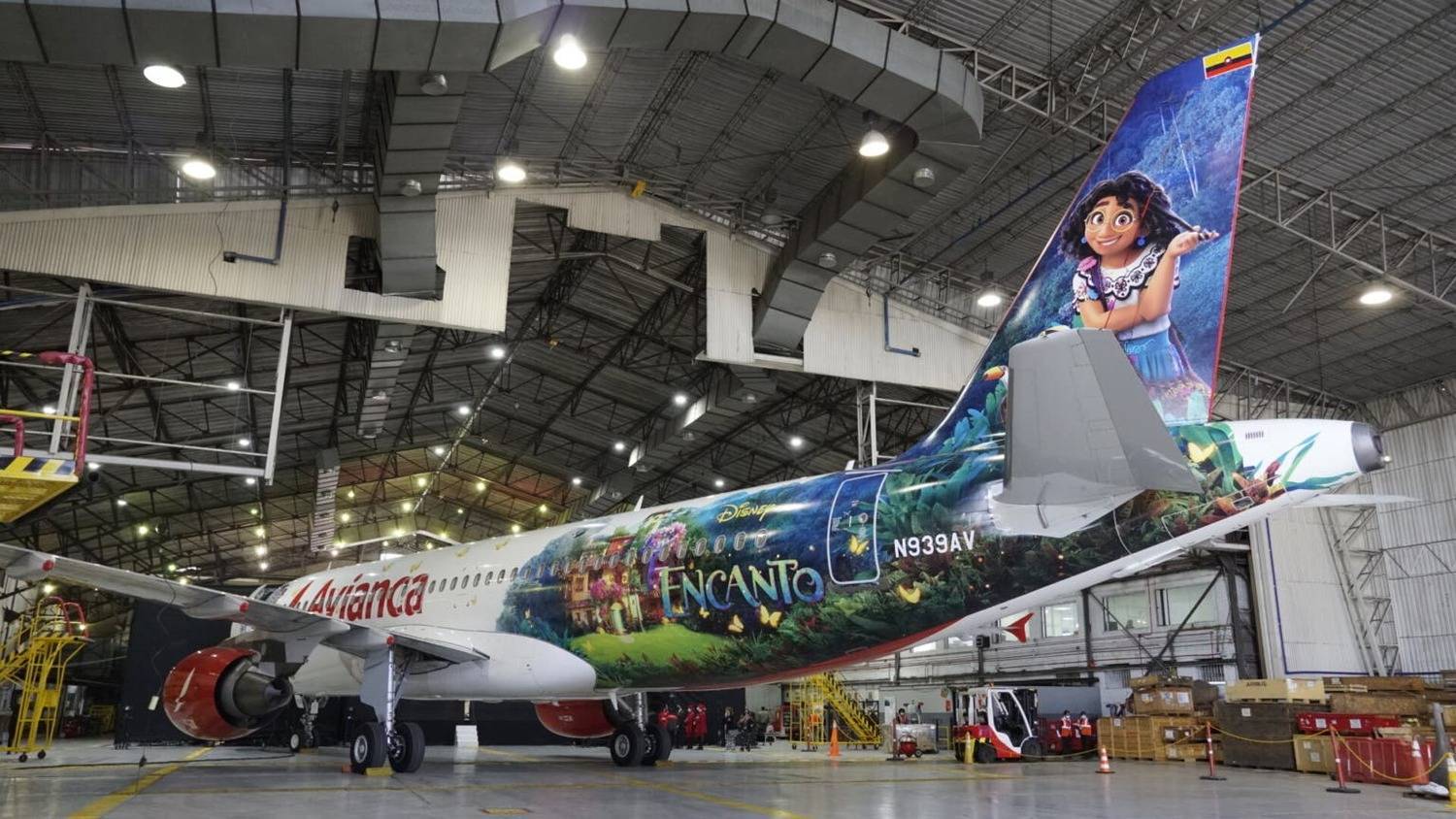 A320-200 da Avianca promove o filme Encanto, da Disney