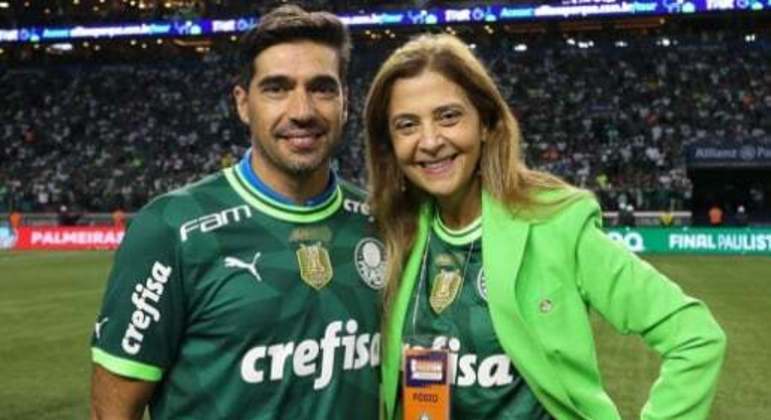 Abel Ferreira e Leila Pereira - Comemoração Paulistão-2023