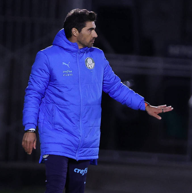 Abel Ferreirano jogo entre RB Bragantino e Palmeiras pelo Brasileirão