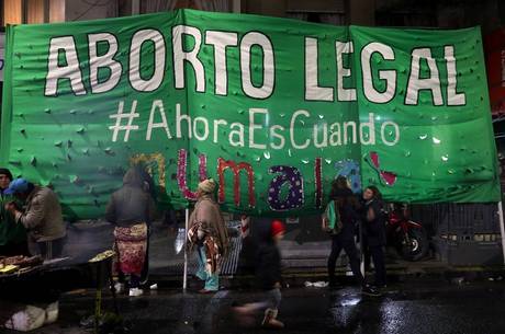 Manifestação pró legalização do aborto, em Buenos Aires
