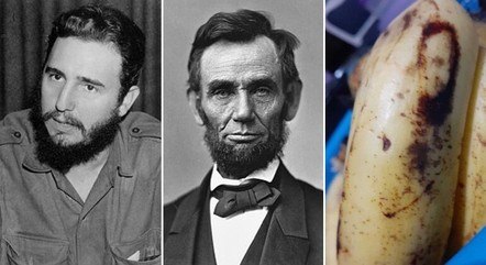 Abraham Lincoln é visto em banana, mas pode ser Fidel Castro