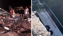 Sobe para oito o número de mortos em acidente entre ônibus e carro em Campanário (MG)