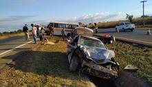 Acidente entre ônibus escolar e carro deixa 11 crianças feridas no Entorno do DF; veja fotos