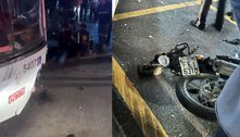 Dupla morre após ultrapassar sinal vermelho e bater moto contra ônibus no ABC paulista
