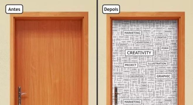 adesivo de porta - porta com adesivo com frases 