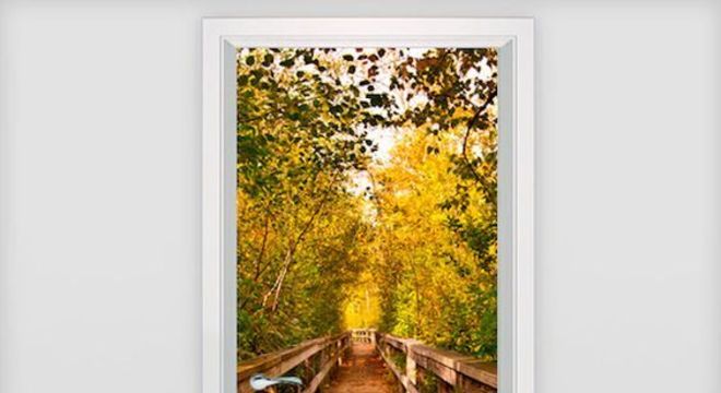 adesivo de porta - porta com adesivo de campo 