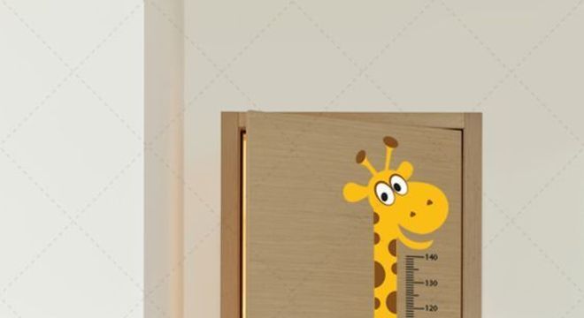 adesivo de porta - porta com adesivo de girafa 
