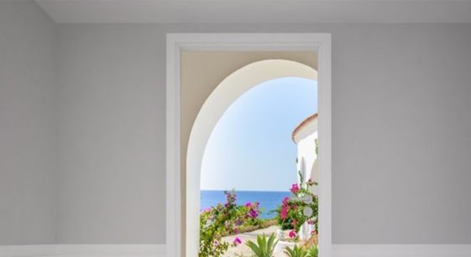 adesivo de porta - porta com adesivo de quintal