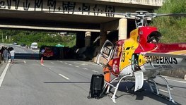 Adolescente tem perna amputada após ser atropelado por caminhão em MG (Divulgação/ Corpo de Bombeiros )